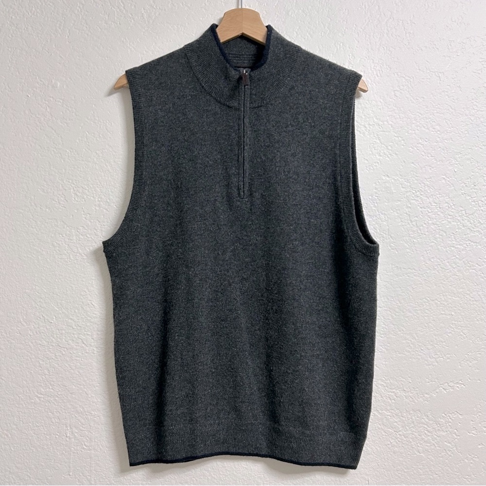 John W. Nordstrom 100% Italian Cashmere Quarter Zip Sweater Vest, Size M